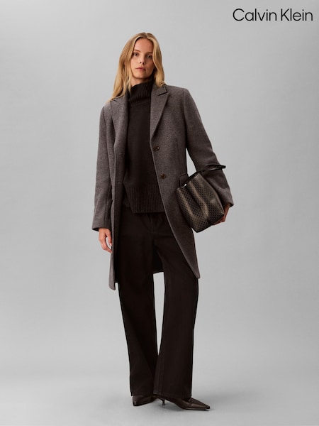 أسود - Calvin Klein Allover Emblem Logo Tote Bag