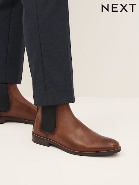 Tanfärgad Brun - Leather Chelsea Boots (468480) | kr980