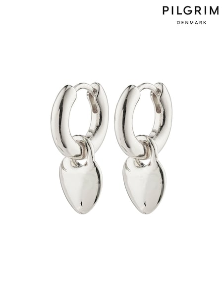PILGRIM Silver SOPHIA Heart Hoops (468619) | €43