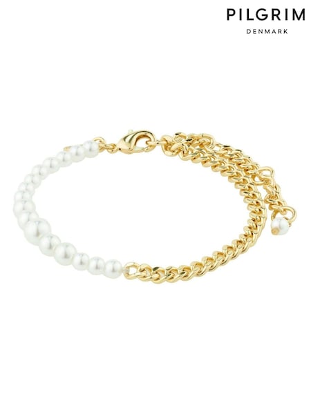PILGRIM Gold RELANDO Beaded Bracelet with Glass Pearls (468638) | 2,103 UAH