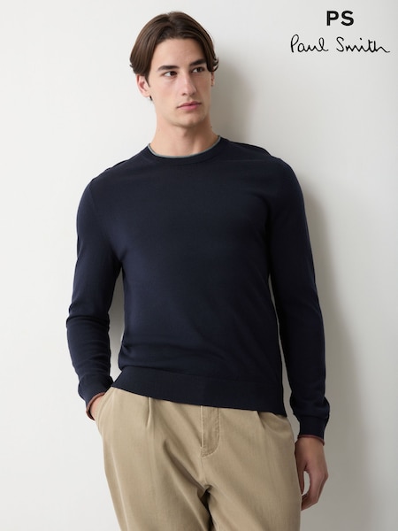 Blau - Regular Ps Paul Smith Crew Neck Knit Jumper