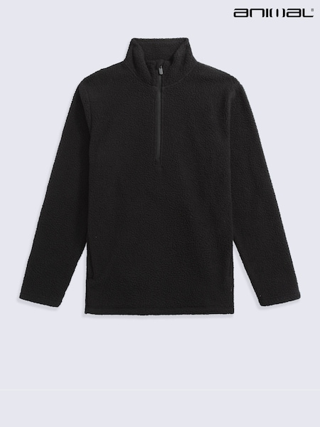 Černý - Regular Animal Ted Borg Half Zip Fleece