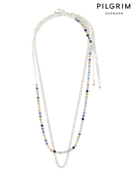 Silver - Pilgrim Reign Necklaces 2-in-1 Set, 1 With Crystals (468914) | kr950