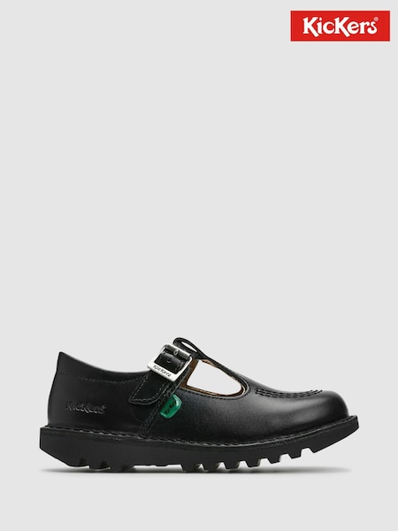 Kickers Black Leather Youth Leather Shoes (468974) | €79