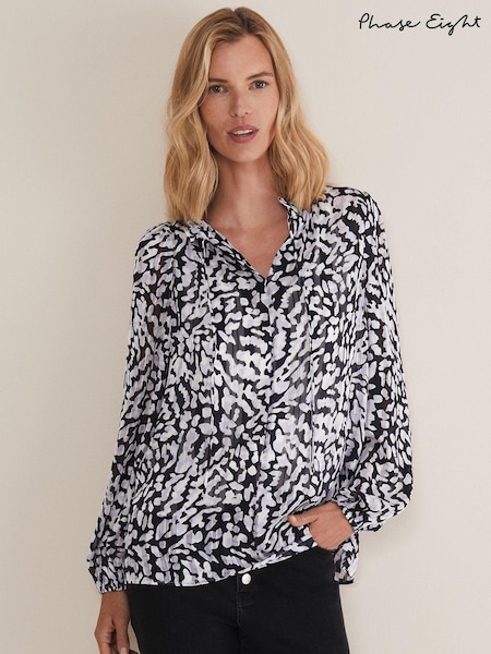 Phase Eight Grey Amryn Printed Top (469076) | €26