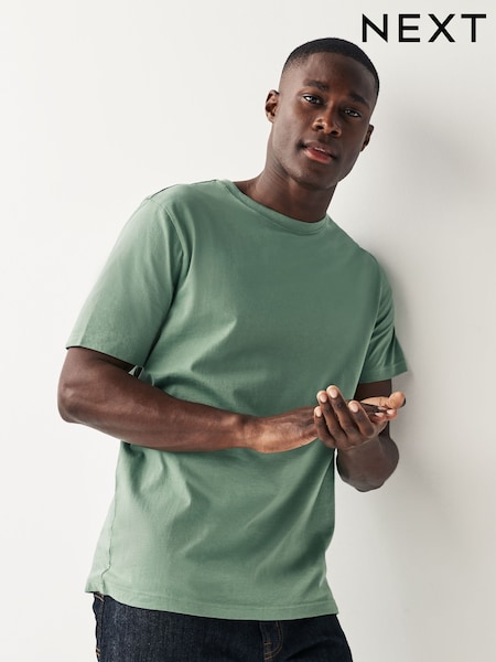 Green Light Regular Fit Essential Crew Neck Cotton T-Shirt (469143) | 40 QAR