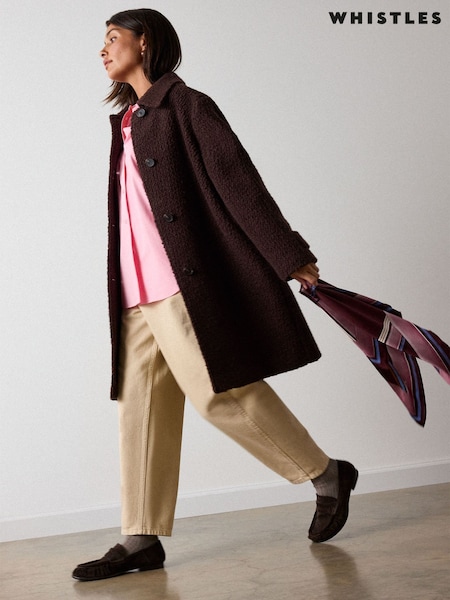 Brun - Whistles Boucle Wool Coat