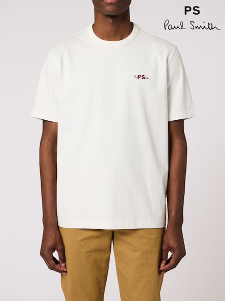 White - Regular Paul Smith Embroidered Logo Relaxed Fit T-shirt