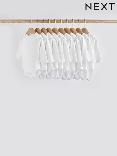 לבן - Essential Baby Long Sleeve Bodysuits (470415) | ‏69‏₪ - ‏78‏ ₪