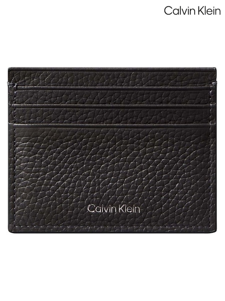 Gris - Regular Calvin Klein Leather Rfid Foil Logo Card Holder