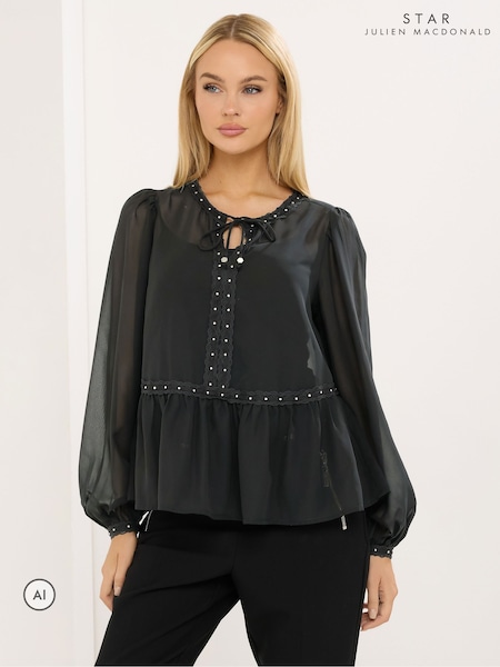 Noir - Star By Julien Macdonald Studded Lace Blouse