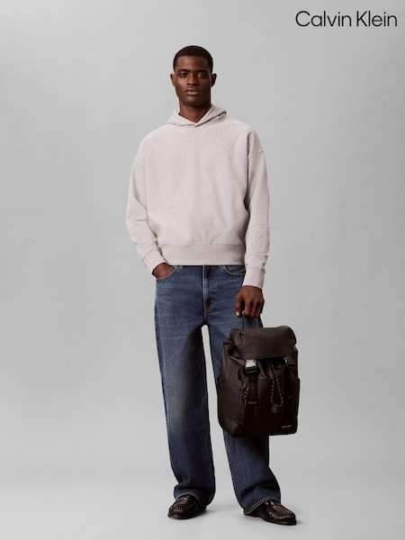 Black - Regular Calvin Klein Water Repellent Flap Backpack