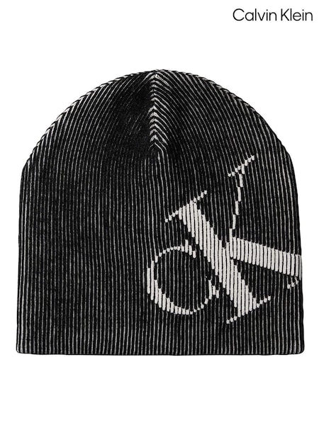Black - Regular Calvin Klein Graphic Logo Scullcap Beanie