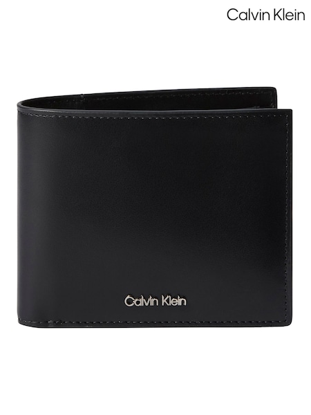 Black - Regular Calvin Klein Full-grain Leather Rfid Billfold Wallet