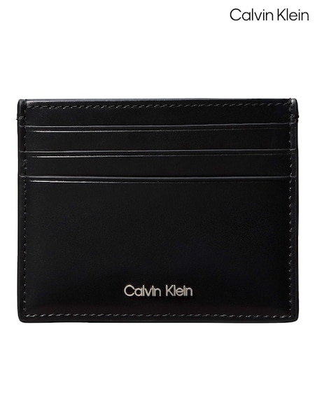 Black - Regular Calvin Klein Leather Rfid Logo Cardholder Wallet