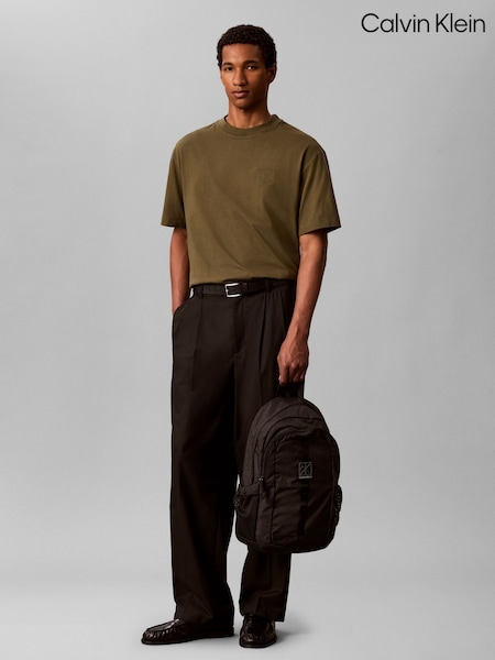 Black - Regular Calvin Klein Emblem Logo Backpack