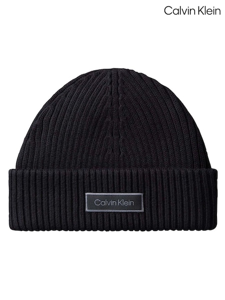 Musta - Regular Calvin Klein Cotton Fisherman Beanie