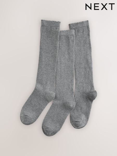 School Grey - Cotton Rich Knee High Schools Socks 3 Pack