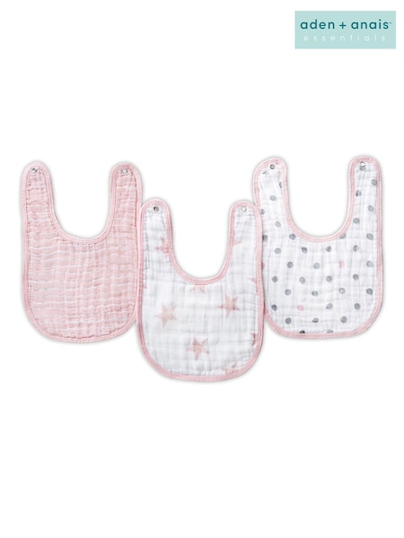 aden + anais Essentials Pink Snap Bibs Three Pack (474131) | 6 €