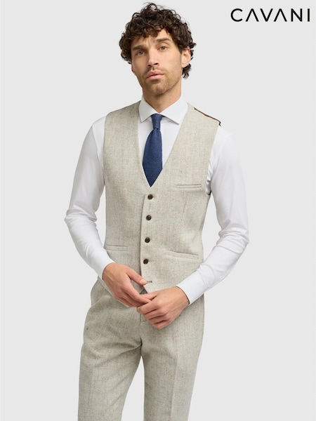 Grey - Regular Cavani Thomas Tweed Waistcoat