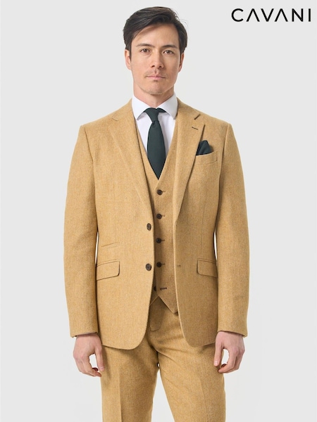 Yellow - Regular Cavani Thomas Tweed Suit Jacket