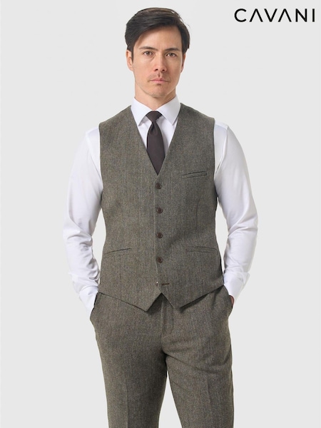 Sage - Regular Cavani Thomas Tweed Waistcoat