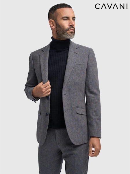 Синий - Regular Cavani Thomas Tweed Suit Jacket