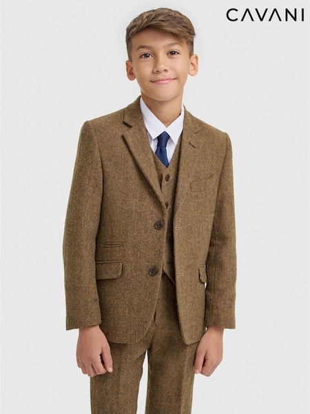 بني - Cavani Thomas Tweed Suit