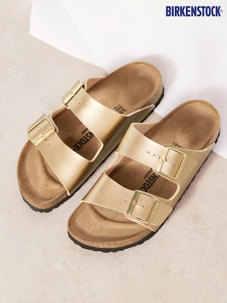 Gold Metallic - Birkenstock Arizona Birko Flor Sandals (476094) | 133 €