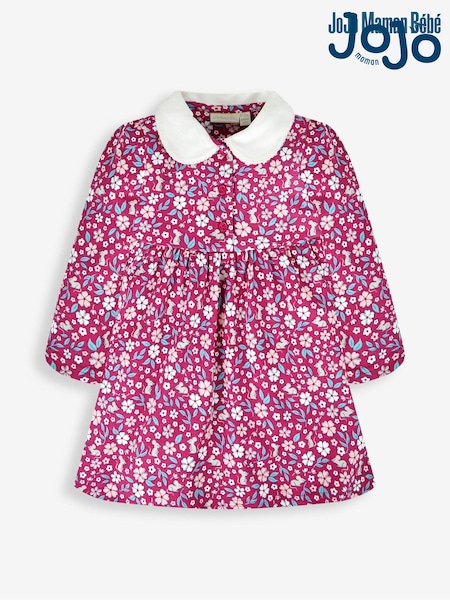 Beerenrot/Rosa/Maus/geblümt - Jojo Maman Bébé Bubikragen Kleid (476116) | 35 €