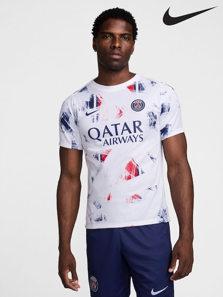 Nike White PSG Academy Pro Away Pre-Match T-Shirt (476123) | €38