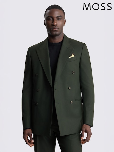 Khaki Green - Regular Moss Relaxed Fit Flannel Suit Jacket