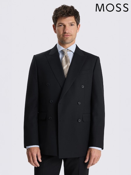 Black - Regular Moss Tailored Fit Wool Blend Performance Suit Jacket