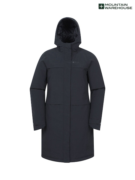 Black - Mountain Warehouse Avery Long Padded Waterproof Jacket