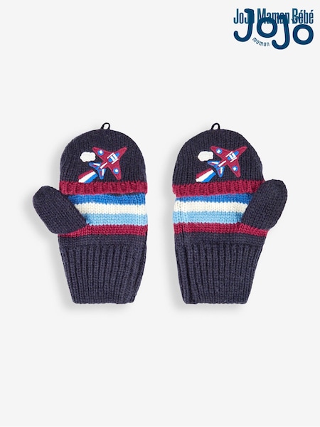 JoJo Maman Bébé Navy Boys' Red Arrows Striped Gloves (477271) | €25