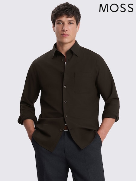 Braun - Regular Moss Washed Oxford Shirt