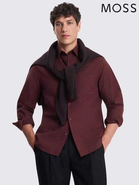 Red - Regular Moss Washed Oxford Shirt