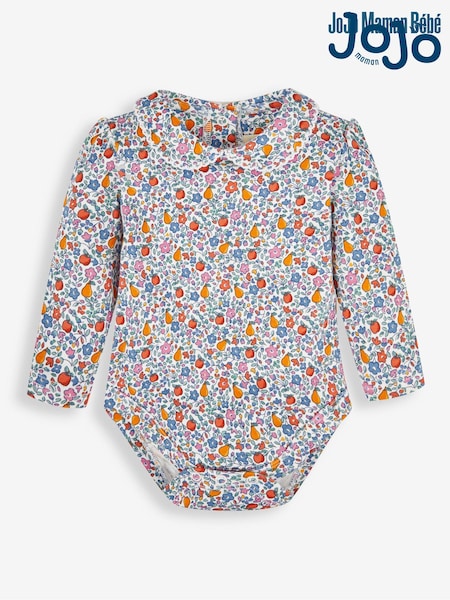 JoJo Maman Bébé Cream Girls' Orchard Ditsy Floral Peter Pan Baby Body (477862) | kr175