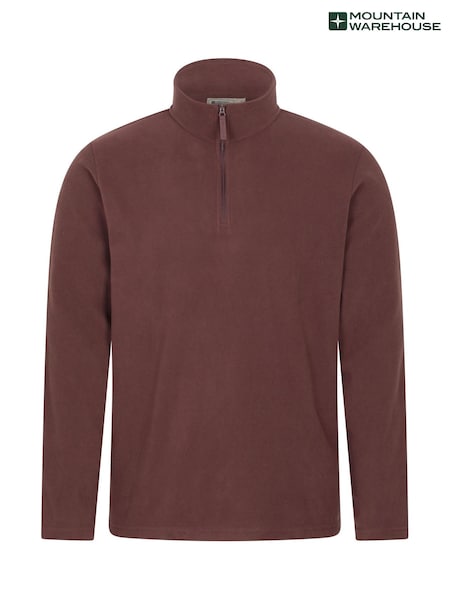 Brown - Regular Mountain Warehouse Camber Half-zip Fleece