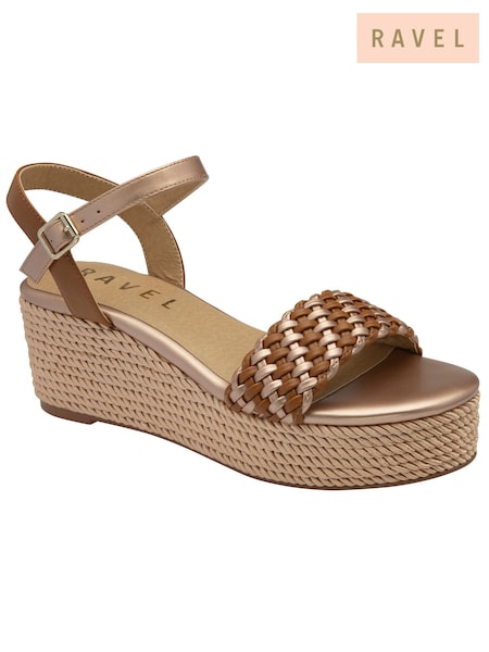 Ravel Brown Woven Upper Sandals On A Flatform Wegde Unit (479318) | €30