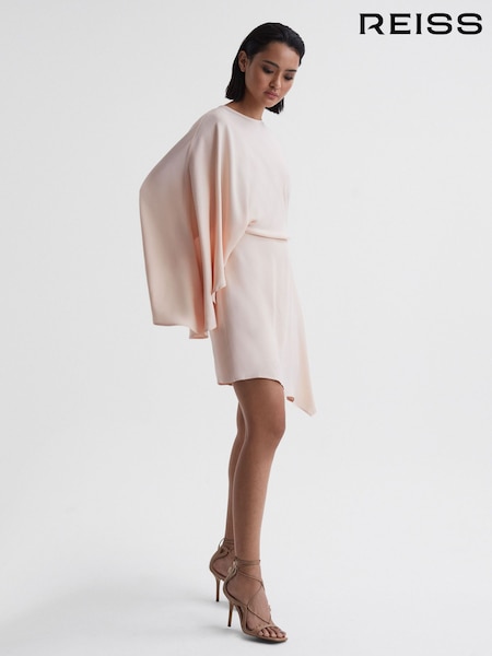 Nude - Reiss Christy Cape Sleeve Asymmetric Mini Dress (479590) | 356 €