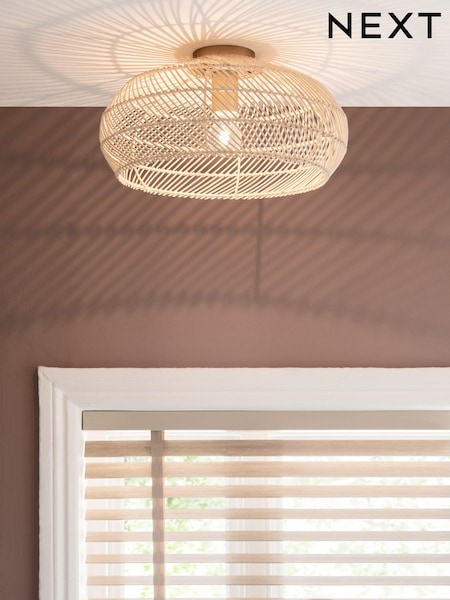 Natural Tahiti Flush Ceiling Light (480018) | €79