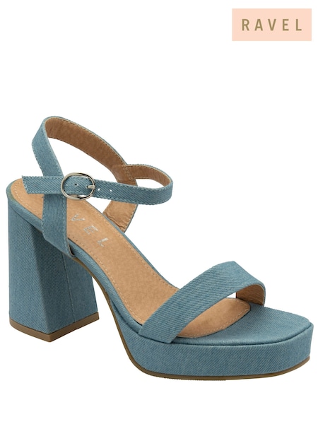 Ravel Blue Croc Strappy Open Toe Platform Sandals (480062) | 123 QAR