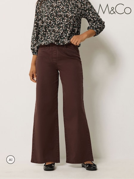 Қоңыр - M&co Petite Wide Leg Jeggings