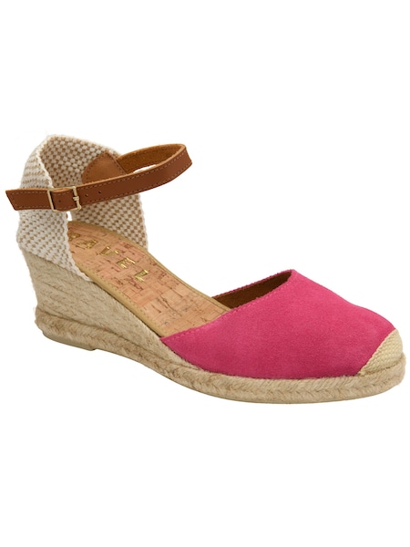 Ravel Pink Suede Leather Espadrilles On A Rope Wedges Unit (480365) | €46