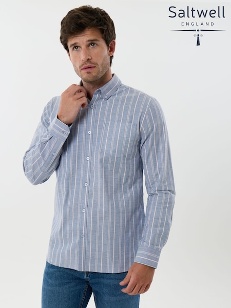Blue - Regular Saltwell Long Sleeve Button Up Shirt