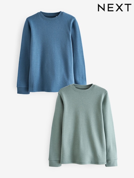 Blue/Teal Thermal Long Sleeve Tops 2 Pack (2-16yrs) (480533) | AED76 - AED107