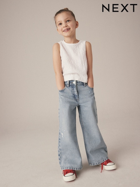 Light Blue Wide Leg Jeans (3-16yrs) (480615) | €22 - €29