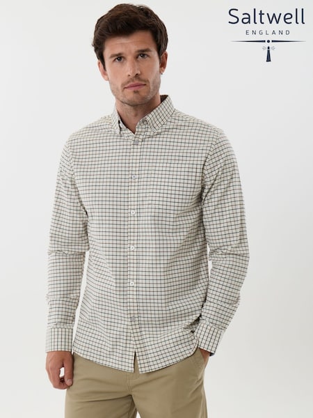 Cream - Regular Saltwell Long Sleeve Button Down Collar Shirt