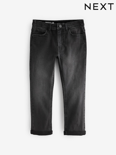 Grey Charcoal Regular Fit Stretch Jeans (3-16yrs) (480854) | AED42 - AED60
